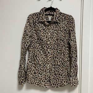 J.Crew leopard print button down, Sz XS